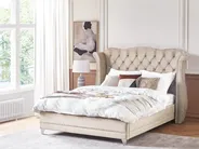 Bed Velvet AYETTE 160 x 200 cm (EU King Size) Beige_832211