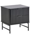2 Drawer Bedside Table GLASTONBURY Black