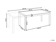 Extending Garden Dining Table BINASCO 160/220 cm 90 cm Beige_1044748
