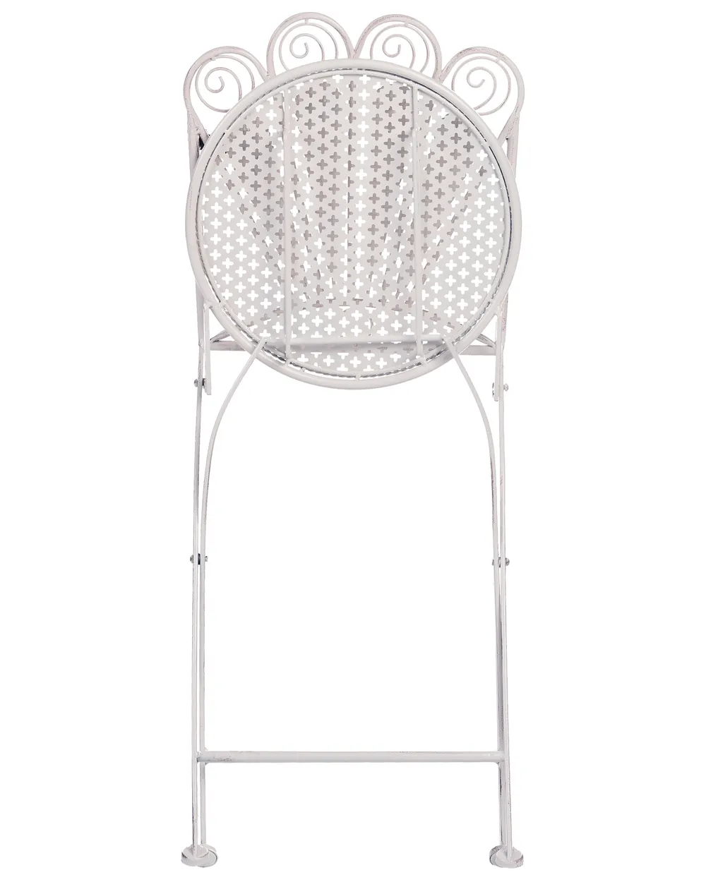 Bistro Set Folding PAVIA Metal Off-White_1046323