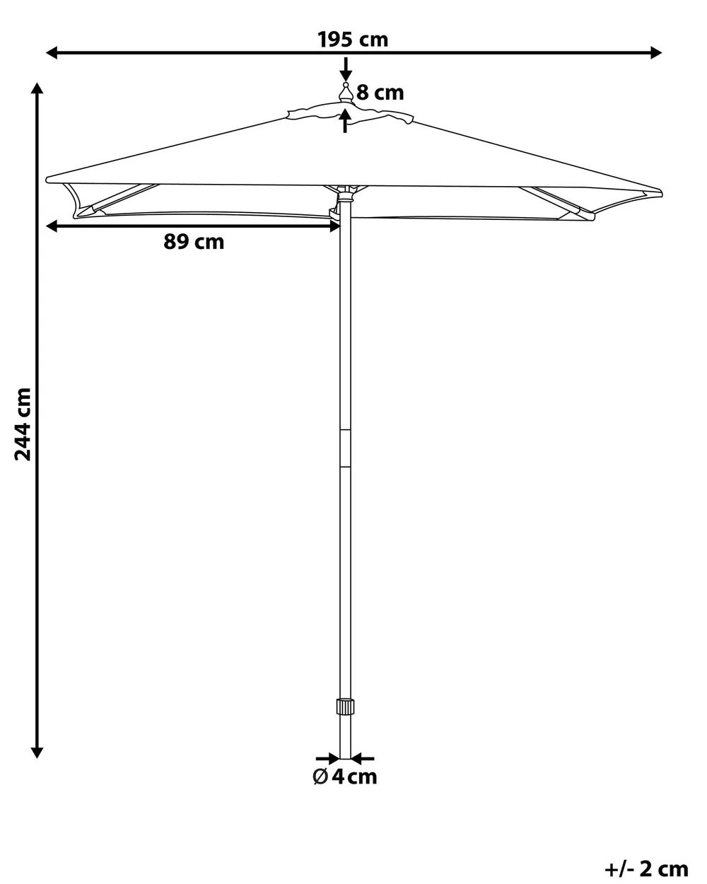 Market Parasol 195 cm FLAMENCO Navy Blue_726011