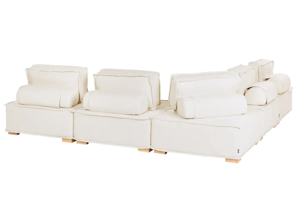 Modular Corner Sofa 5 Seater TIBRO Fabric Off-White Right Hand_1058178
