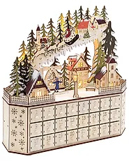 Joulukoriste LED-valo JOKELA 45 cm Joulukalenteri Vaaleanruskea_1175914