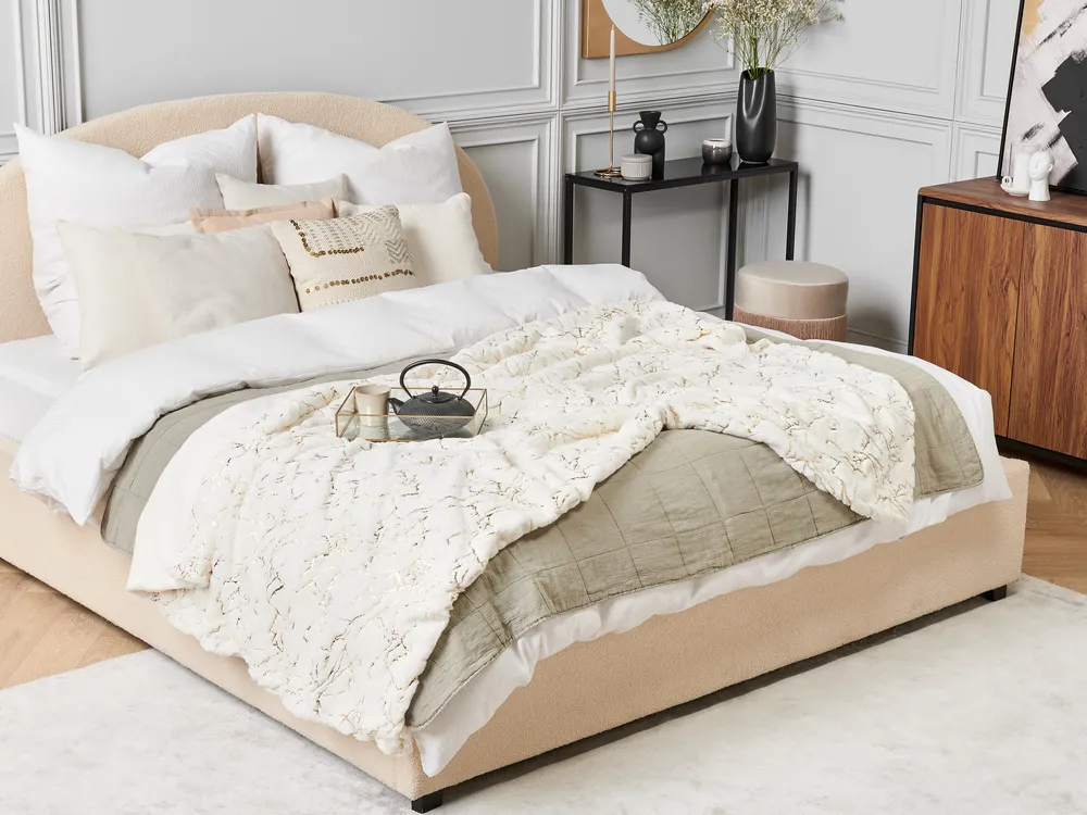 Blanket GODAVARI 150 x 200 cm Light Beige