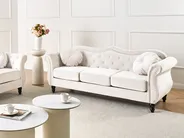 Sofa 3 Seater SKIEN Velvet Light Beige_743195