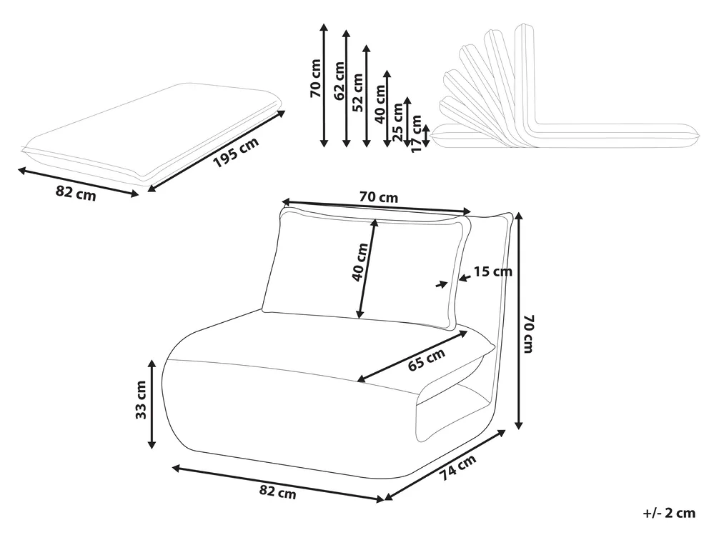 Single Sofa Bed LYSEKIL Corduroy Golden Brown_1045457