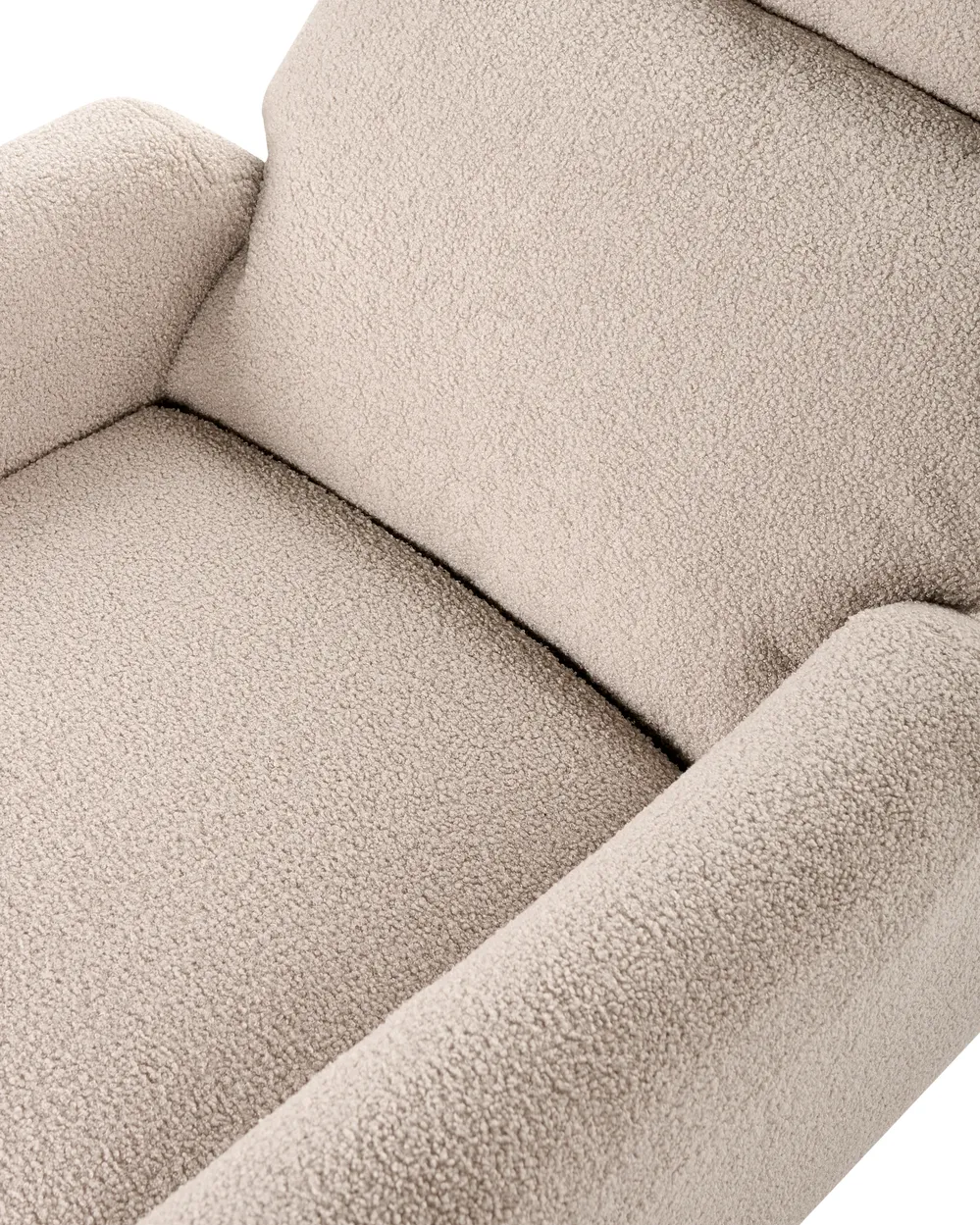 Rocking Electric Recliner Chair FOBOS Swivel Boucle Light Beige_1078703