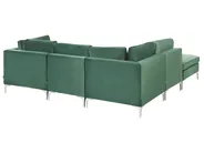 Modular Corner Sofa 4 Seater EVJA with Ottoman Velvet Green Right Hand_789605