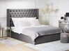 Ottoman Bed LUBBON Velvet Grey 180 x 200 cm (EU Super King)