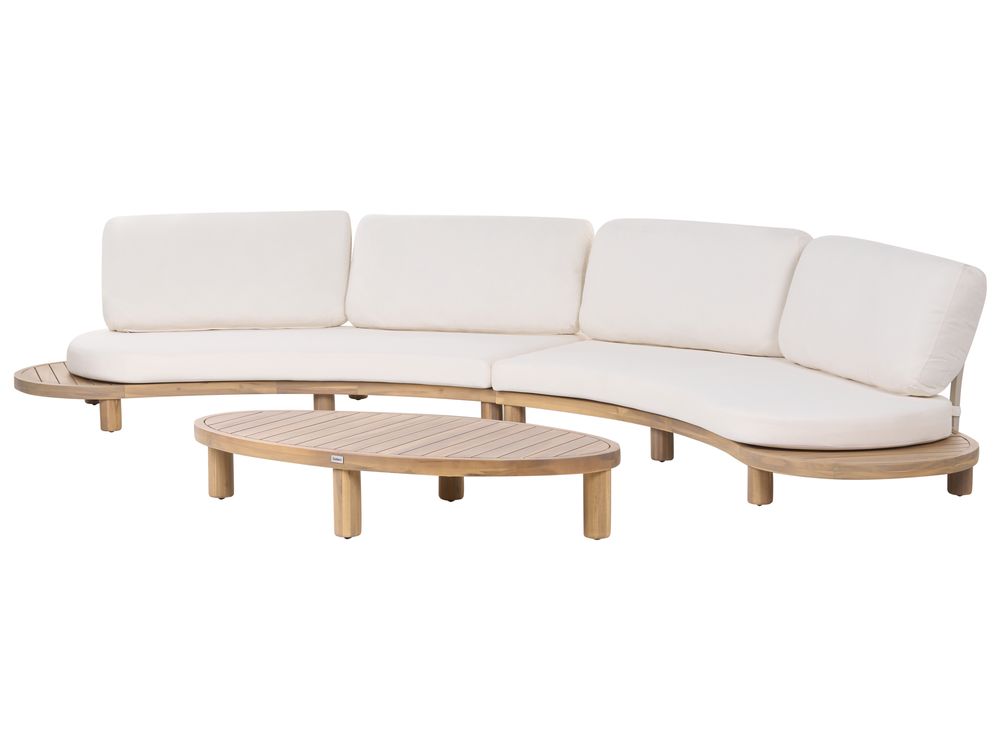 Hagesofa med bord 4-seters NUMANA Akasietre Off white