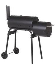 Charcoal BBQ Grill KATLA with Smoker Metal Black_820696