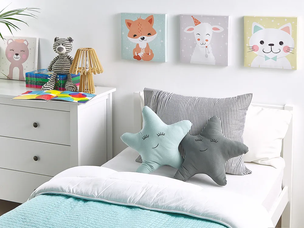Set of 2 Decorative Cushions BHOPAL Cotton 40 x 40 cm Grey Star