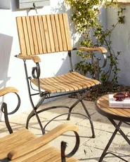 Set of 2 Garden Chairs LASCARI Acacia Wood Light Brown_1101675