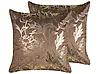 Koristetyynysetti 2 kpl MONTIJO 45 x 45 cm Sametti Ruskea Kukkakuvio
