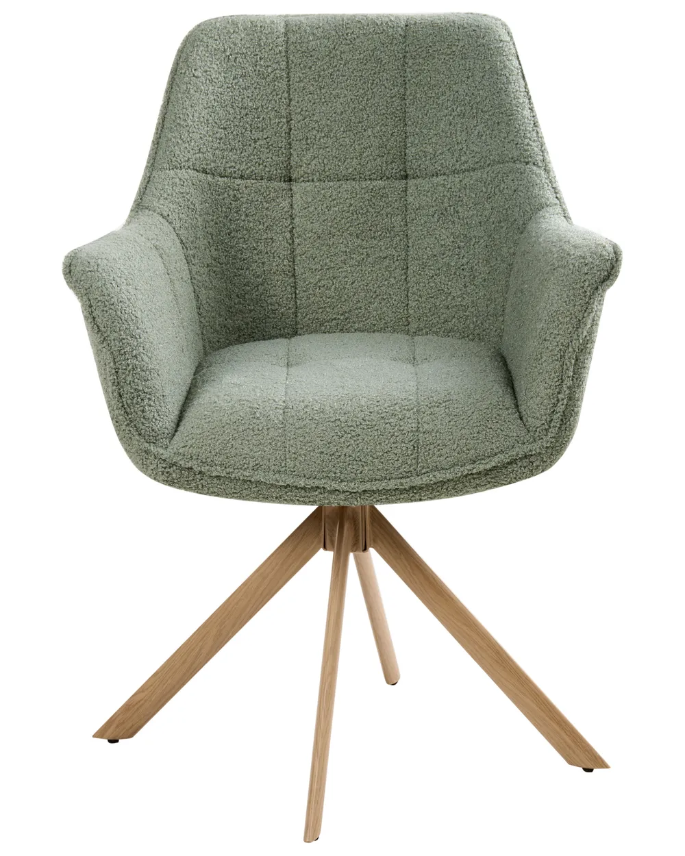 Dining Chair Swivel HAYDEN Boucle Light Green_1037145