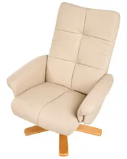 Reclinerfåtölj EPSE med fotpall Konstläder Beige_1003252
