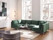Modular U-Shape Sofa 6 Seater EVJA Velvet Green_789486