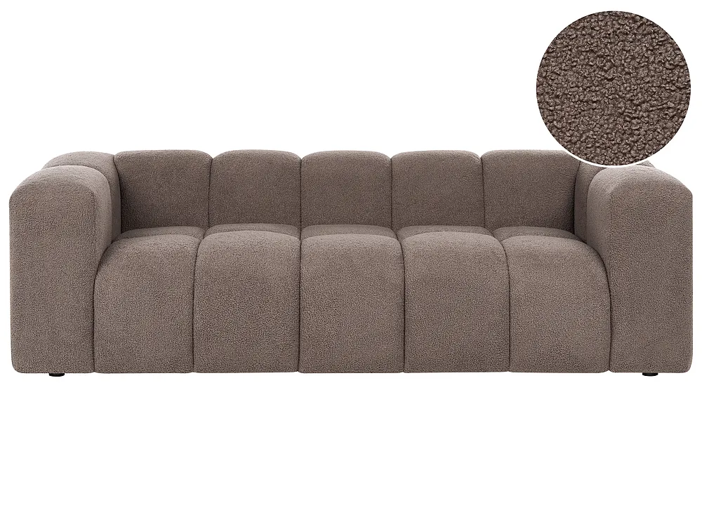 Sofa 3-seter ANTOLA Bouclé Gråbrun