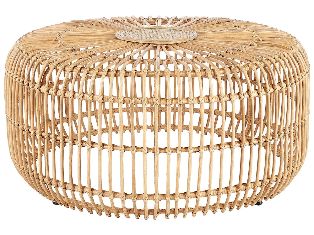 Garden Coffee Table RANDAZZO 85 cm 85 cm Rattan Light Brown