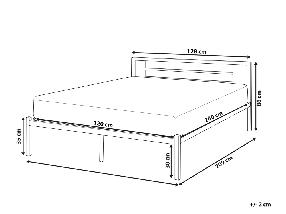 Sänky metalli CUSSET 120 x 200 cm Musta_1026482