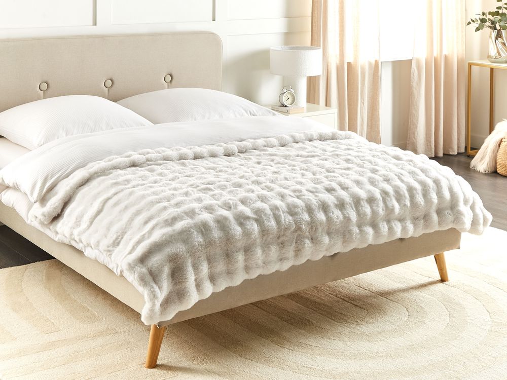 Blanket SALKA Faux Fur 150 x 200 cm White