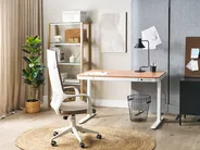 Elektriskt höj- och sänkbart skrivbord KENLY 120 cm 60 cm med USB-port Brun/ Vit_840227