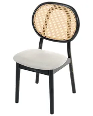 Set of 2 Chairs GAVIOTA Wood Black/ Beige_1095783