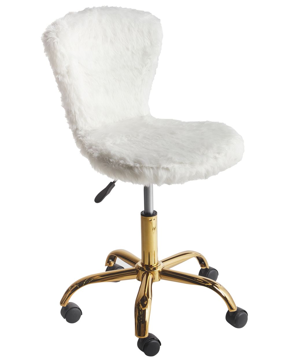Desk Chair MARGATE Faux Fur White