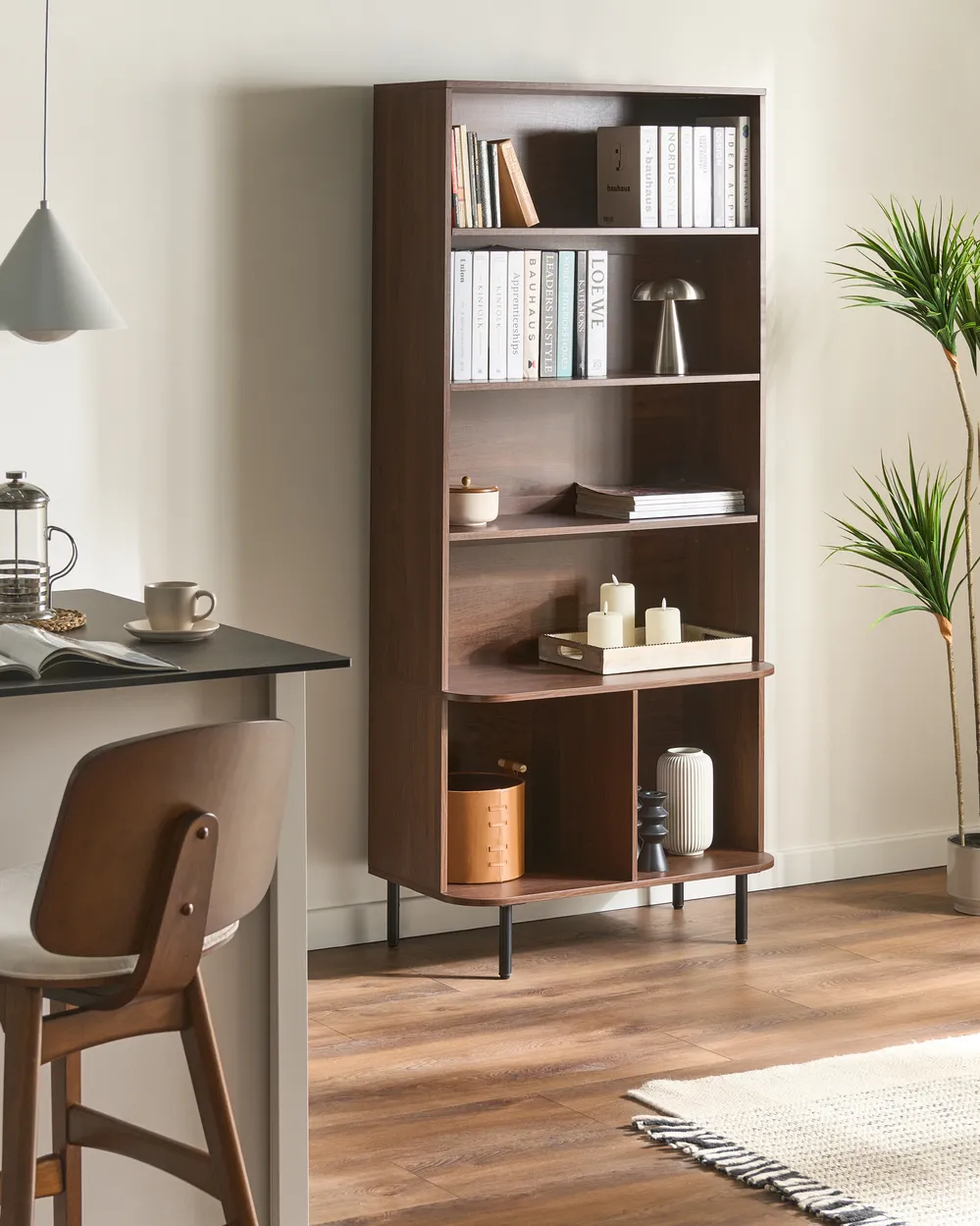 6 Tier Bookcase BRADLEY 180 cm Dark Brown