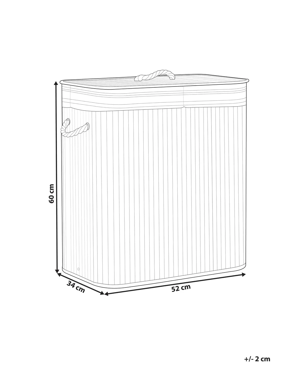 Pyykkikori KALTHOTA Bambu Harmaa 100 L_849224