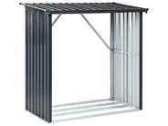 Trädgårdsvedförråd SCHEGGINO 165 cm 89 cm Metall Grafitgrå_1093573