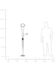 LED Floor Lamp KENNET  with Dimmer Metal Silver_1145489