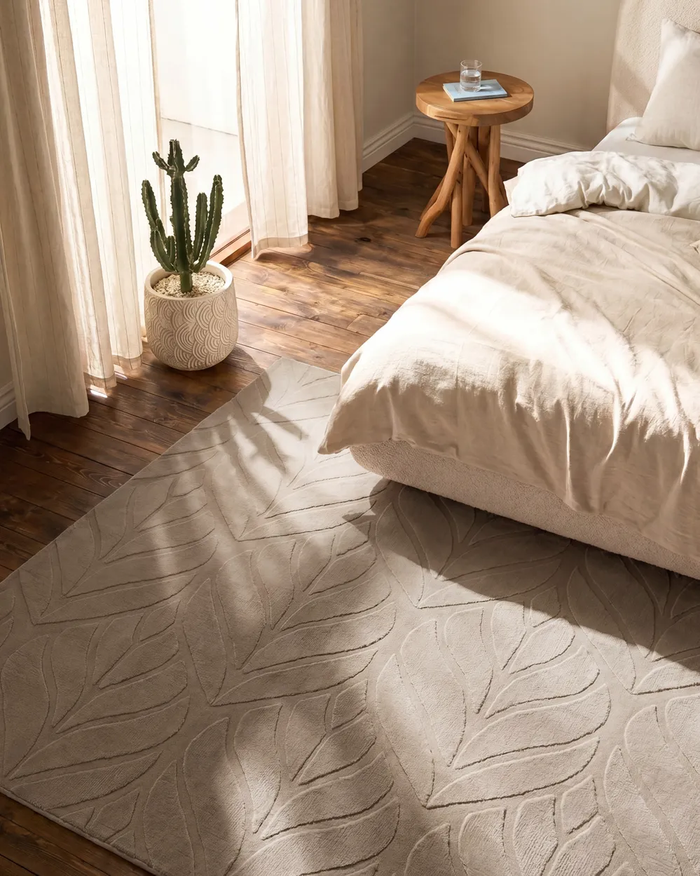 Faux Fur Rug MITCHELL Beige 160 x 160 cm