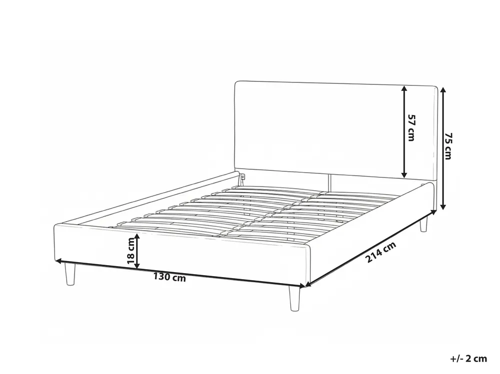 Bed Frame Cover FITOU 120 x 200 cm Light Grey_1015279
