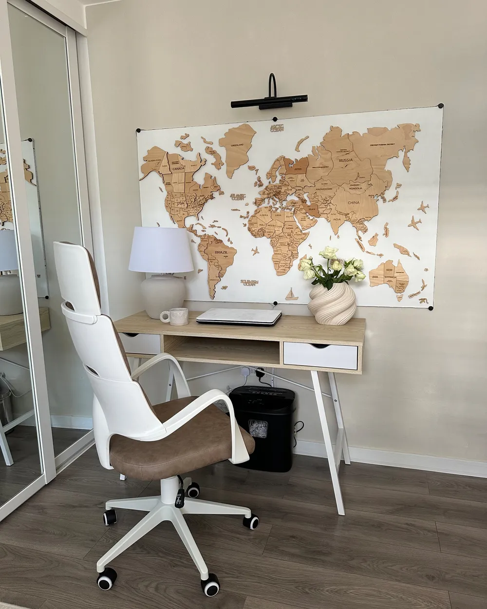Skrivbord CLARITA 120 cm 48 cm med lådor Ljusbrun_973406
