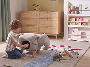 Djurpuff med förvaring JUMBO Elefant Konstläder Grå_1154981