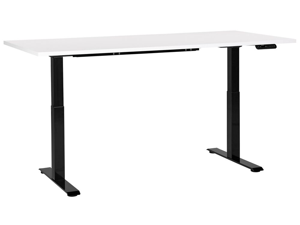 Elektrisk justerbart skrivebord DESTINES 180 cm x 80 cm Hvit/svart