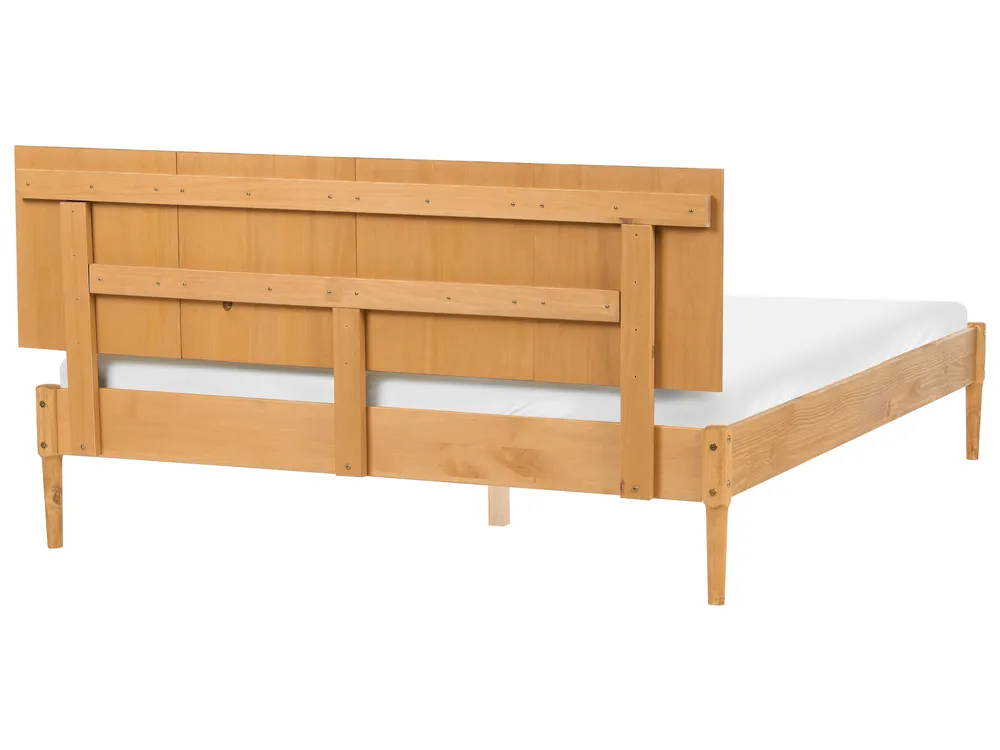 Bedroom Set Pine Wood AMBAZAC 160 x 200 cm (EU King Size) Light Brown_1118977