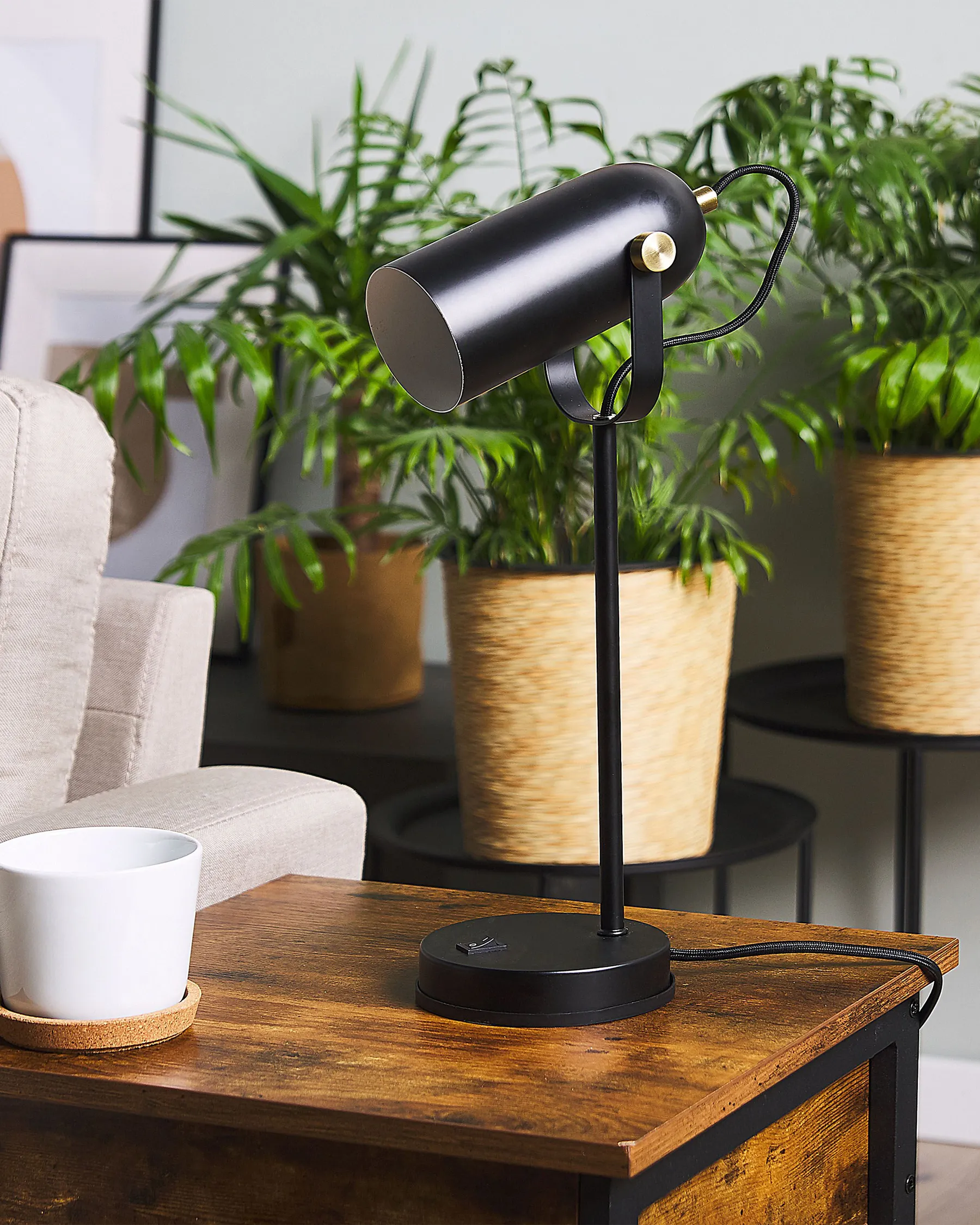 Desk Lamp TYRIA Adjustable Metal Black_772251