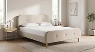 Bed Faux Linen RENNES 180 x 200 cm (EU Super King) Light Beige_1182334