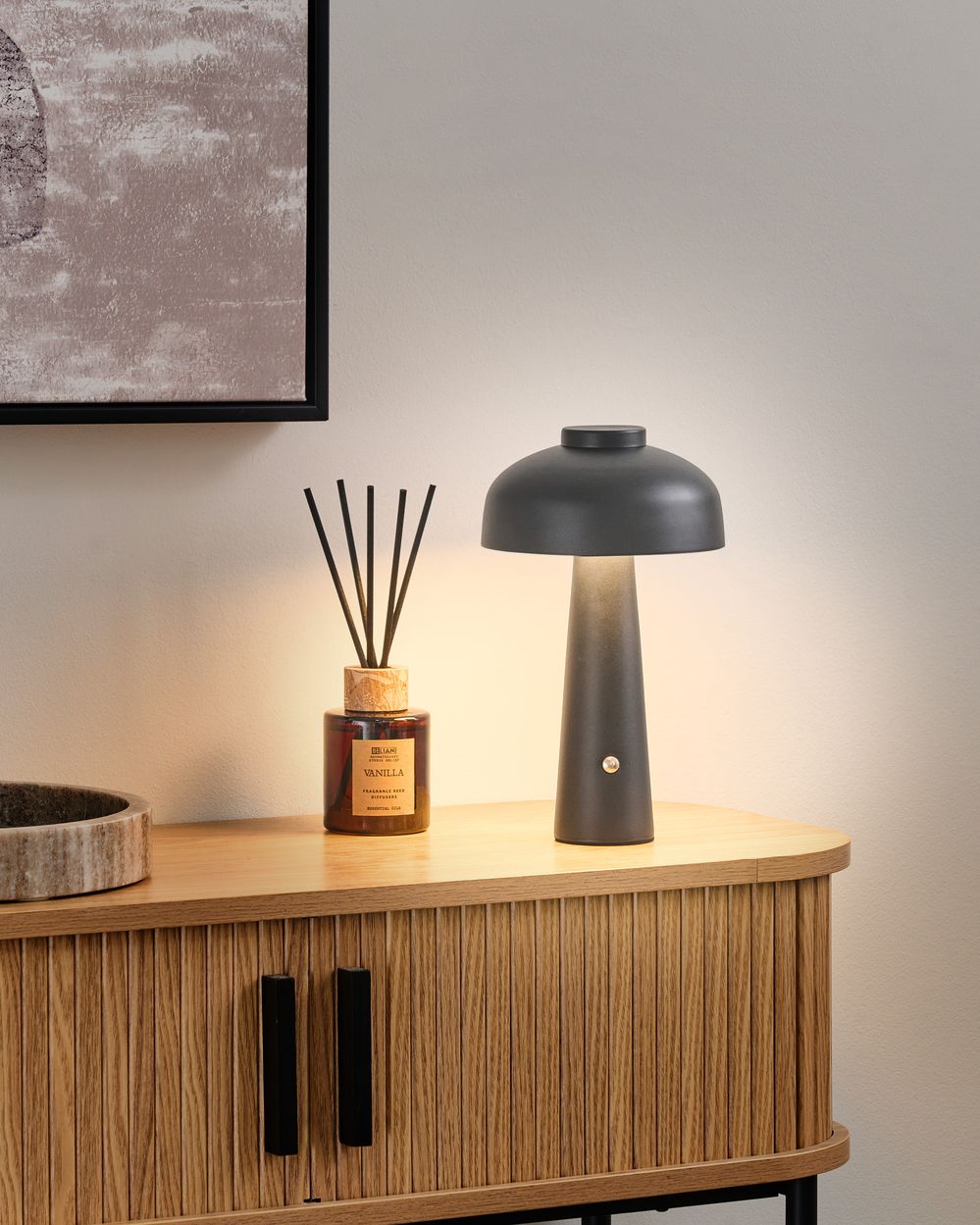 Trådlös LED-bordslampa AGUSAN med dimmer Metall Svart