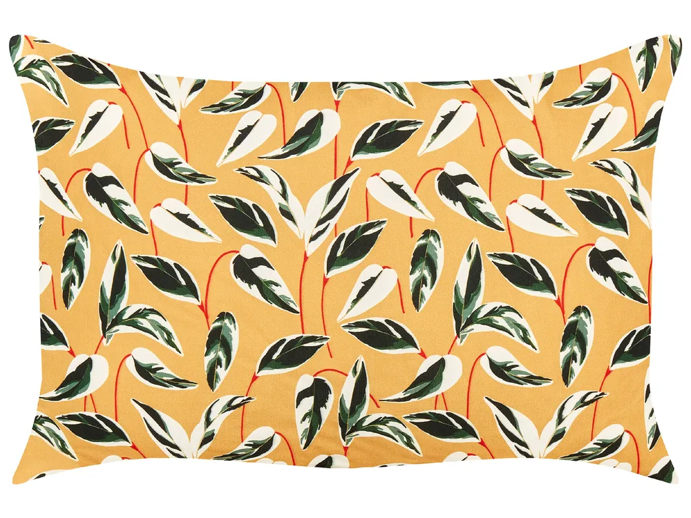Set of 2 Outdoor Cushions TAGGIA Plant Pattern 40 x 60 cm Yellow_882801