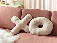 Set med 2 prydnadskuddar HESPERIS Bouclé Beige Monokromt_1183752