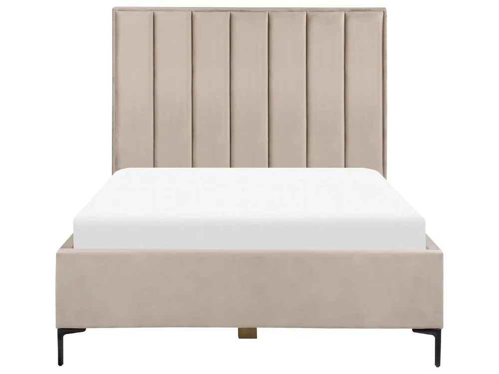 Bedroom Set SEZANNE Velvet Taupe 140 x 200 cm (EU Double)_892601