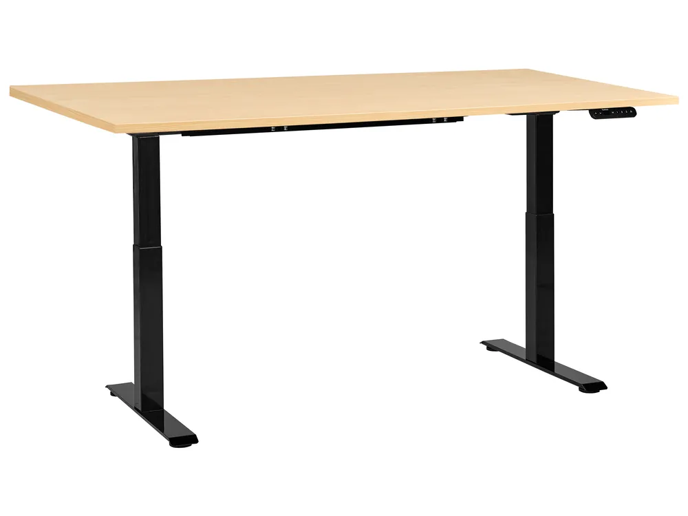 Electric Adjustable Standing Desk DESTINES 160 cm 72 cm Black/ Light Brown