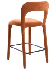 Set of 2 Bar Chairs LAKEVILLE Chenille Golden Brown_1118670