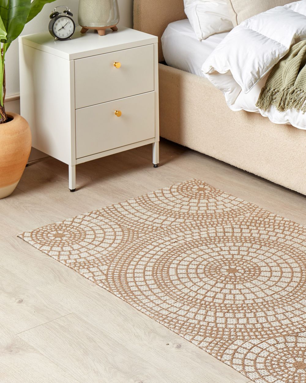 Rug ARIBA White Beige 80 x 150 cm Jute