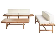 Garden Lounge Set with Table 4 Seater GIAVENO Acacia Wood Off-White_958650
