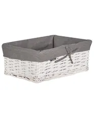 Set of 5 Baskets ELLA Willow Wood White 50/86 L_939842