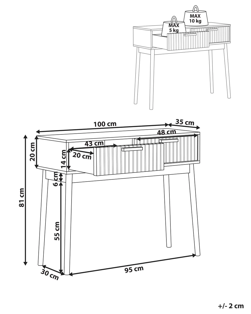 Console Table LYNWOOD Light Brown_945528